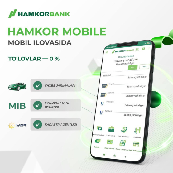 Ajoyib yangilik! Yanada ko‘proq to‘lovlar bepul bo‘lmoqda!